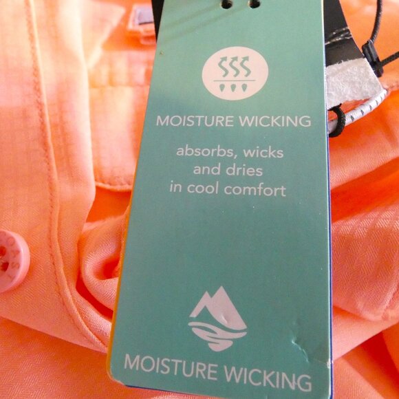 Ocean Coast Blouse Size S Coral Top Moisture Wicking UV Protection Fishing NWT - Picture 9 of 10